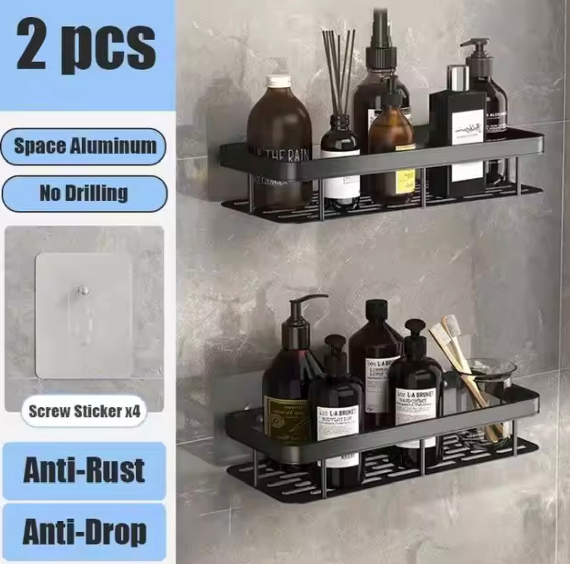 Bathroom Shelf for Shower & Toilet Storage