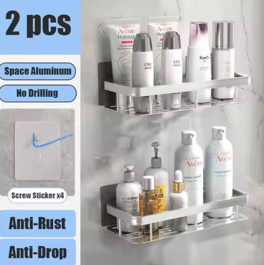 Bathroom Shelf for Shower & Toilet Storage