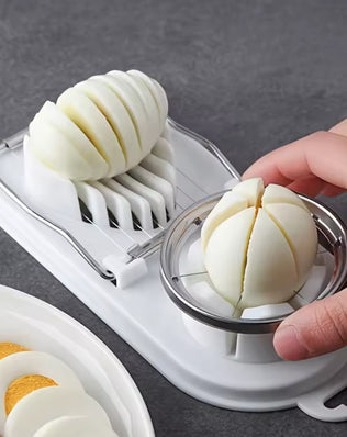 2-in-1 Stainless Steel Egg Cutting Tool for Slicing and Dividing Hard-Boiled Eggs