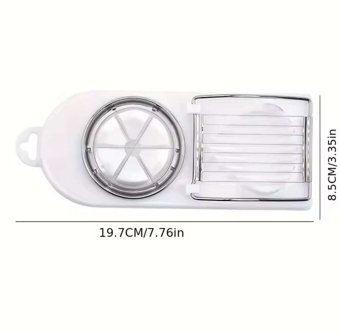 2-in-1 Stainless Steel Egg Cutting Tool for Slicing and Dividing Hard-Boiled Eggs